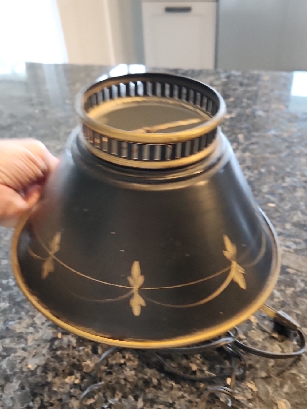 Vintage Black and Gold Wall Sconce Lamp - Home Accents - Picture 6 of 7